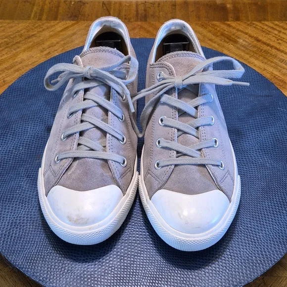 Lacoste Womens Gray Suede Sneakers sz. 7.5 (#1002A) EC. - Picture 2 of 16